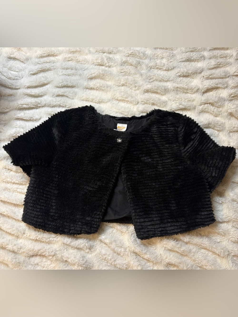 Gymboree Girl’s Short Black Faux Fur Jacket